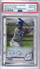 2020 Bowman Chrome Prospect Auto Drew Avans #CPA-DA PSA 10 GEM MT Auto g6p