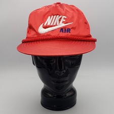 Nike Air Jordan Vintage Cap Hat Adjustable Rope Zipback Flight Red Satin Rare