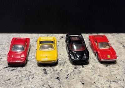 Vintage Used Lot Of 4 Assorted Brands Of Ferrari-Models, Years And Colors
