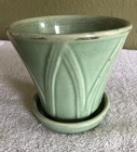 Vintage Red Wing Pottery USA Flower Pot Planter HTF Arches w/Attached Base