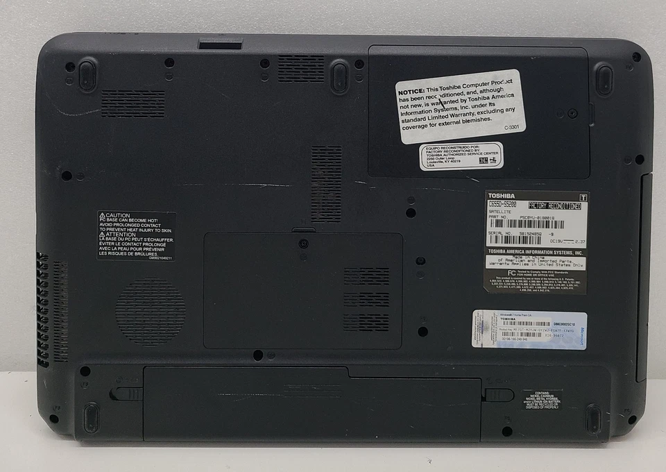 Portátil Toshiba Satellite C655D-S5200 15,6" AMD C-50 3 GB RAM SIN HD/OS (FL) Foto 4 de 4