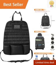 Tactical Car Seat Back Organizer - Black Oxford with 5 Pouches Molle Panels