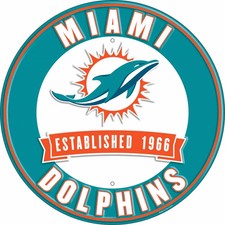Miami Dolphins 12  Established Date Embossed Metal Sign