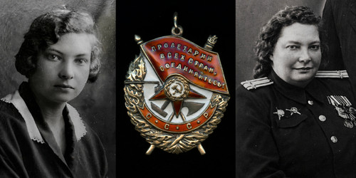 Soviet Russian USSR Medal Order of the Red Banner WOMAN COLONEL NAVY