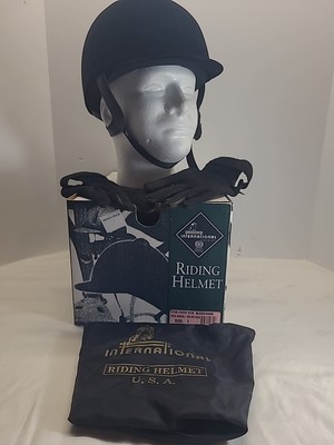 International riding helmet #1073-1270 BlackHarn pro-ride/velveteen size 7