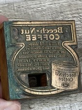 Bloque de prensa de impresión vintage - café de haya y nuez