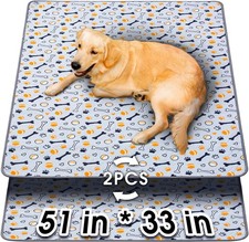 Reusable Dog Pee Pads 2 Pack Washable Absorbent Non Slip Green Pet Mat