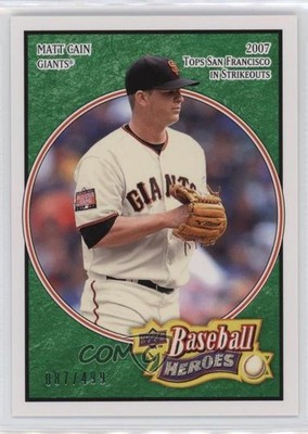 2008 Upper Deck Baseball Heroes Emerald 87/499 Matt Cain #80 0q3