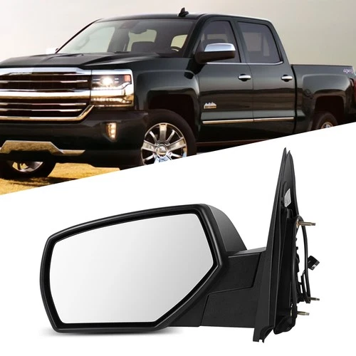 Driver Side For 2015-2018 Chevy Silverado Chrome Power Heated Manual Fold Mirror