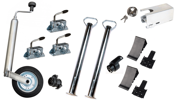 AnhäNger ZubehöR Set StüTzrad StüTzen Klemmhalter Keile Und Halter Steckadapter-image