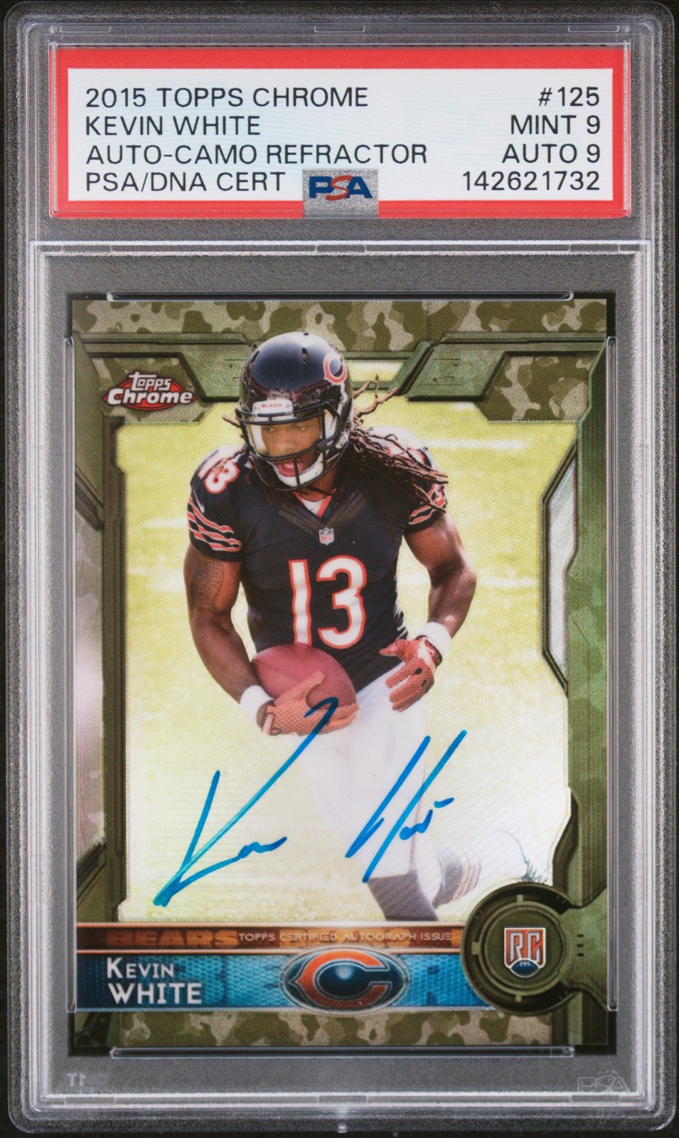 Kevin White Topps Chrome #125 Autograph-Camo Refractor