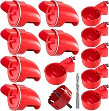 Chicken Feeder No Waste Automatic Poultry DIY Feeders and red