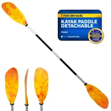 Kayak Paddles, 84" - 7ft Kayak Fishing Paddle, Detachable  2-Piece Snap-Button