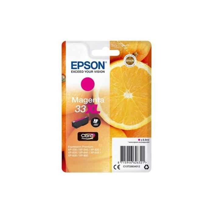 Cartouche Magenta EPSON 33XL pour Imprimer vos Photos de Vacances en Famille sur XP-530