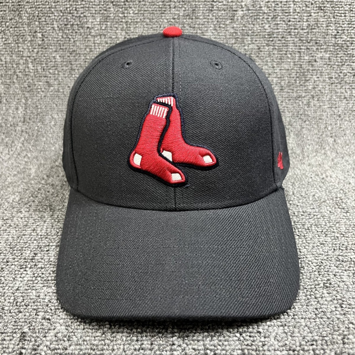 '47 Brand Boston Red Sox MVP Hat Charcoal Grey Red Hanging Socks Logo Strapback