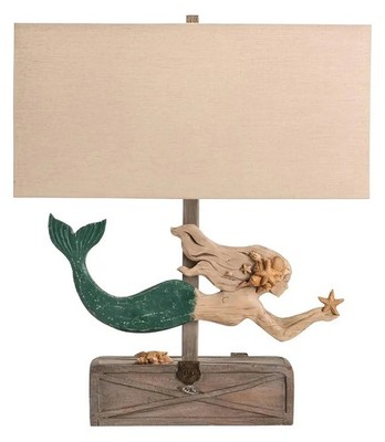 Elara Mermaid Table Lamps (2-Pack), Blue, Coastal