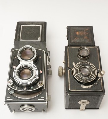 Minolta Autocord and Richter Trumpfreflex, 1950's and 1930's TLR cameras