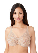 NWT Wacoal Halo Lace Full Figure Underwire Bra Sz 36DDD Nude 65547