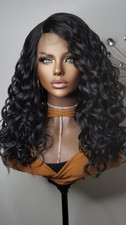 New Curly Style Black Lace Front Wig Womens Fashion wavy Hair Wigs