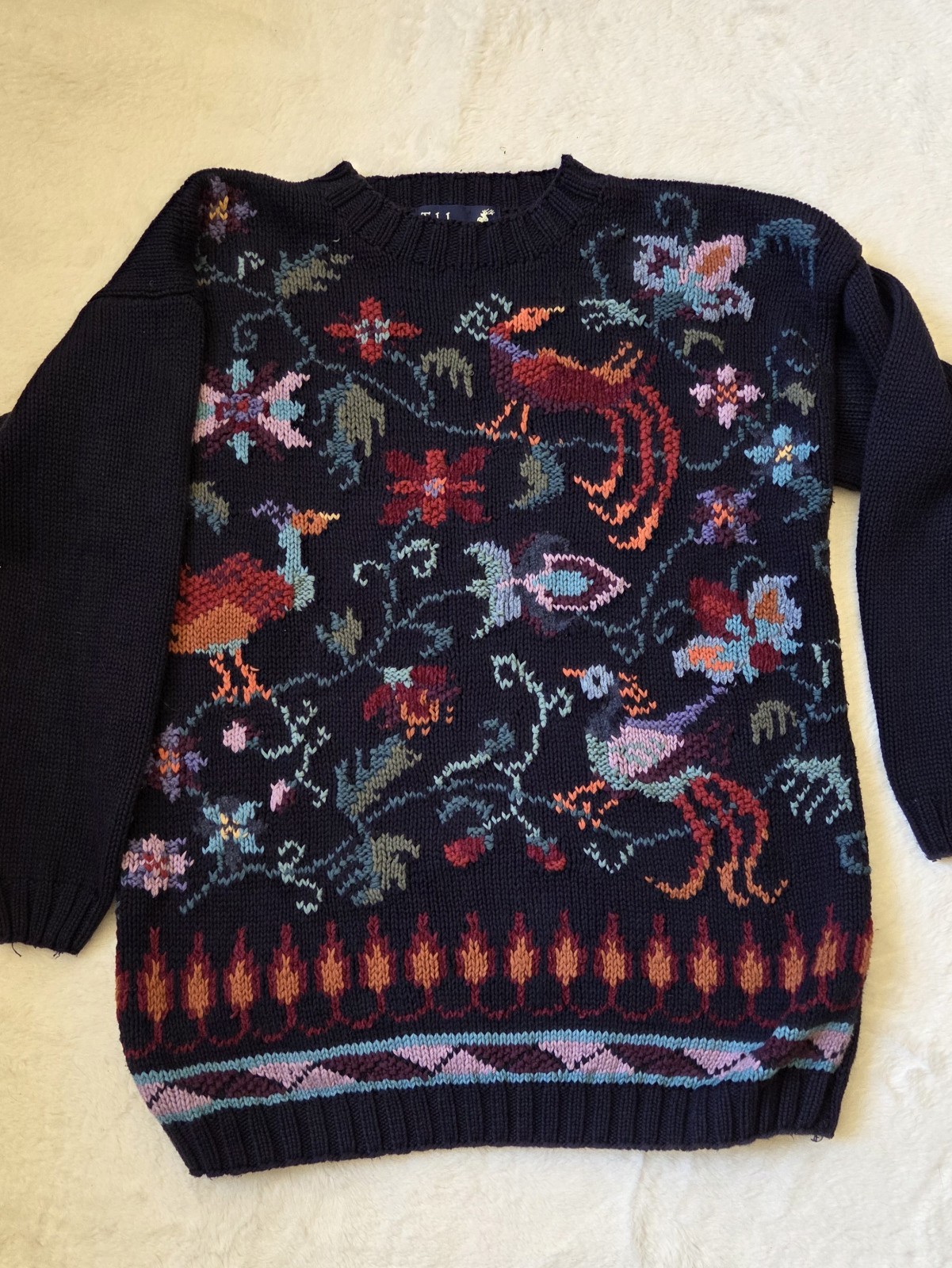 Tulchan Ladies Vintage Nineties Cotton Jumper, Size Small/Medium image 3