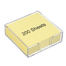 3x3 Inch 1Pcs Sticky Note Holder with 200 Sheet Self-Stick Note Memo Pad, Yellow