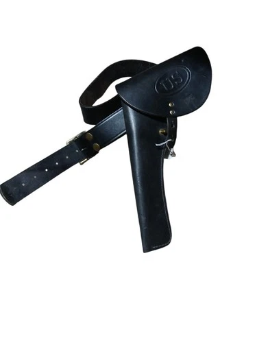 Vintage US Civil War Revolver Pistol Gun Leather Holster And Belt