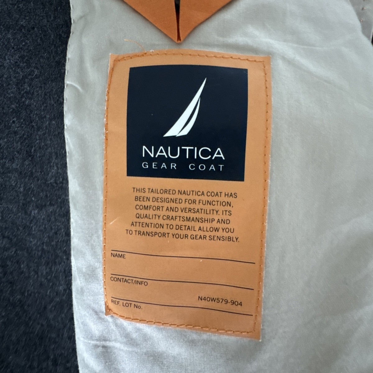 NAUTICA Mens Size 48L 100% Wool Gray 3 Button SportCoat Gear Coat #756 View 6