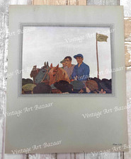 Before the Race Jack Butler Yeats Horse Racing 1917 antique art print plate
