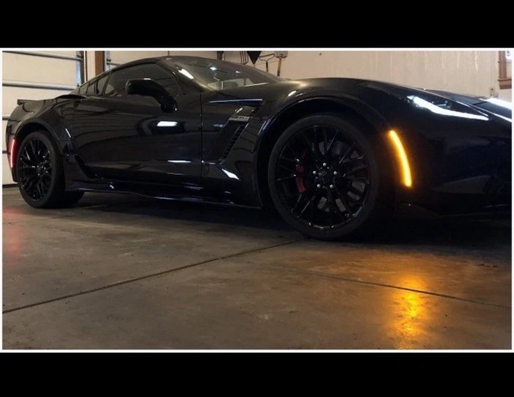 Luces de señalización laterales LED, 4 piezas para Chevy C7 Corvette ZR1 Z06 2014-2019 Foto 3 de 4
