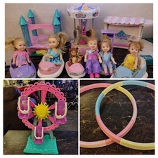 De colección Kelly Rides Barbie Mattel Carrusel & Bouncy Castle & Bumper Cars & New Whl