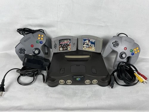 Vintage Nintendo 64 Bundle - Console, 2 Controllers, 256KB Memory Card, Games