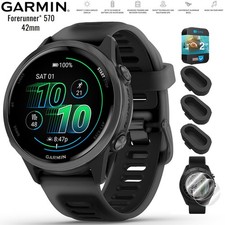 Garmin Forerunner 570 - 42mm GPS Smartwatch Black Band  2 Year Warranty Bundle