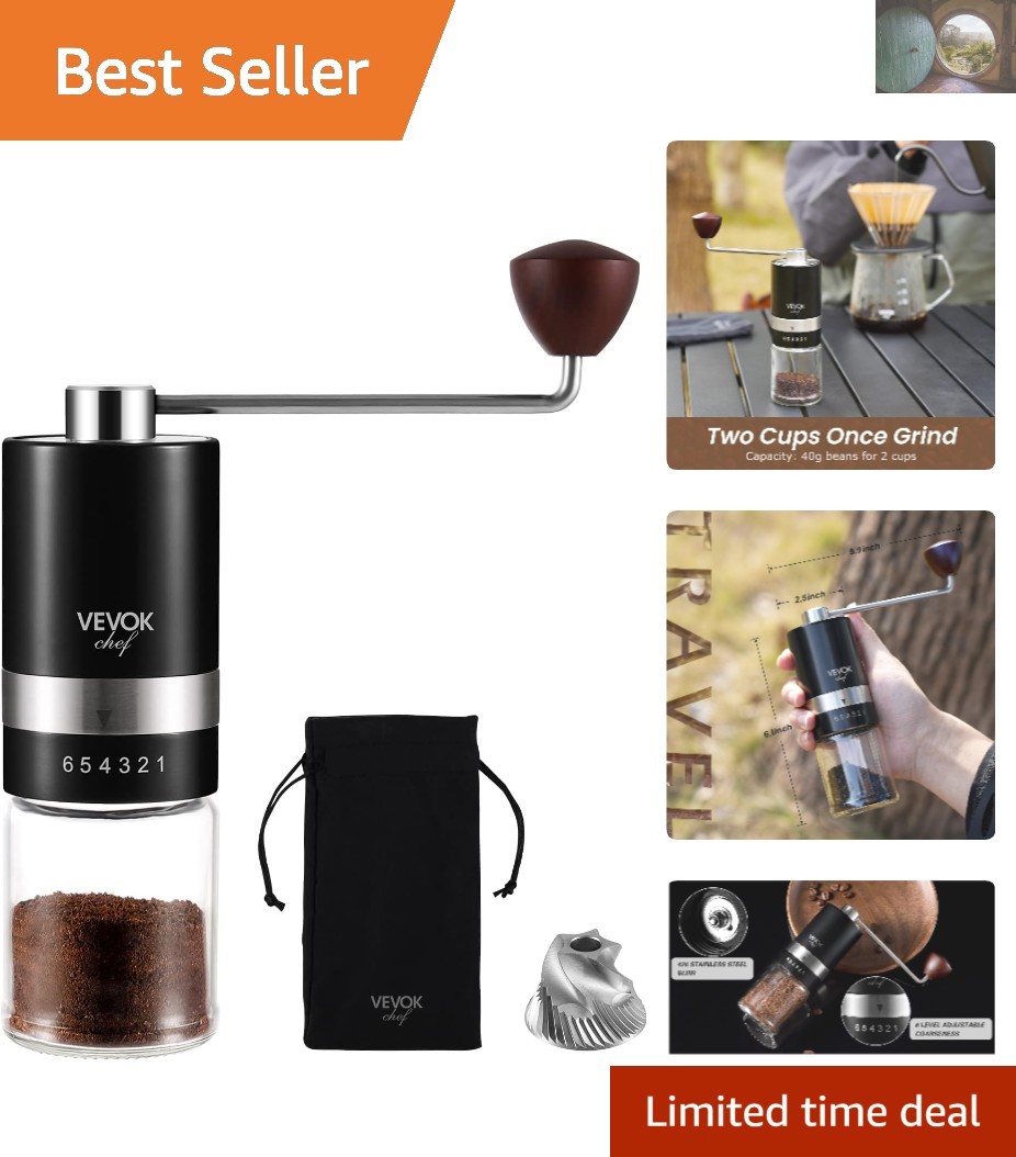 6-Setting Manual Coffee Grinder for Espresso Enthusiasts
