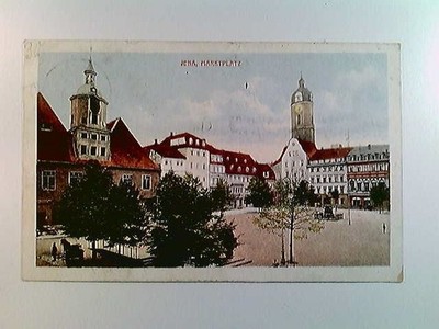 Jena, Marktplatz, coloriert, AK, gelaufen 1912