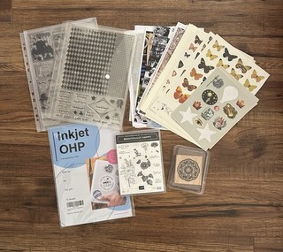 Craft Bundle Stampin Up! Beautifully Happy Stamp Set Papers Inkjet OHP Film