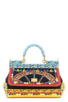 DOLCE&GABBANA Sicily Small Multicolor Top Handle Bag New & Authentic