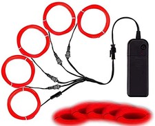 EL Wire Red, Neon Wire Light 5 in 2 Meter, Electroluminescent Wire for Hallow