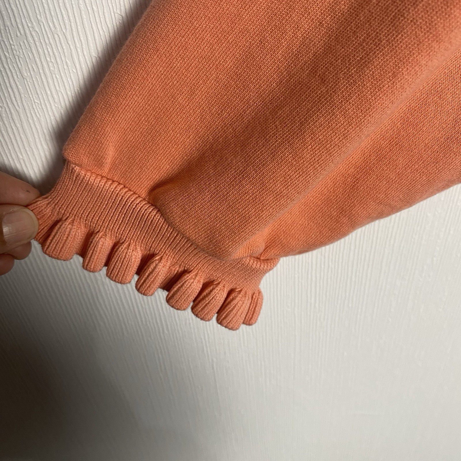 Talbots Ruffle Neck Light Orange Button Neck Long… - image 5