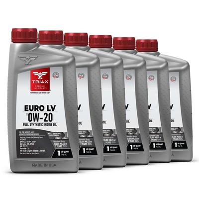 Triax Euro LV 0W-20 Full Synthetic PAO Esters Engine Oil  (6 Quart Pack)