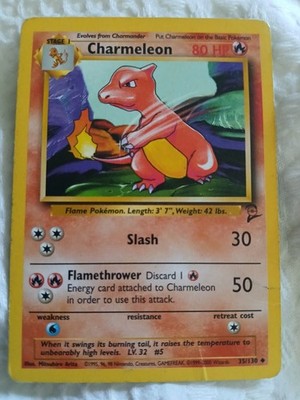 Pokémon Charmeleon 035/130 Base Set 2 Uncommon 80 HP English Card