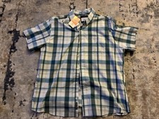 Eddie Bauer Men's Short Sleeve Plaid Shirt XL Classic NWT
