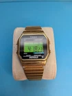 Vintage Gold Tone Timex Indiglo Digital Watch T78677 Works