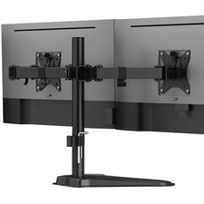 Mount-It Dual Monitor Stand for Desk, Free Standing Mount Black