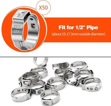 50 Pieces Xfitting 1/2" Stainless Steel Pex Cinch Clamps