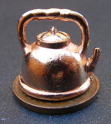Copper Colour Metal Kettle 1:12 Scale Tumdee Dolls House Miniature Kitchen Ka69