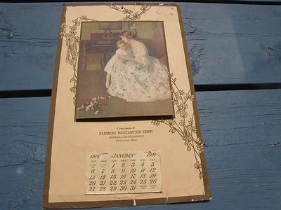 1918 FARMERS MERCANTILE CALENDAR UNDERWOOD MINNESOTA FORGIVEN BROWN & BIGELOW