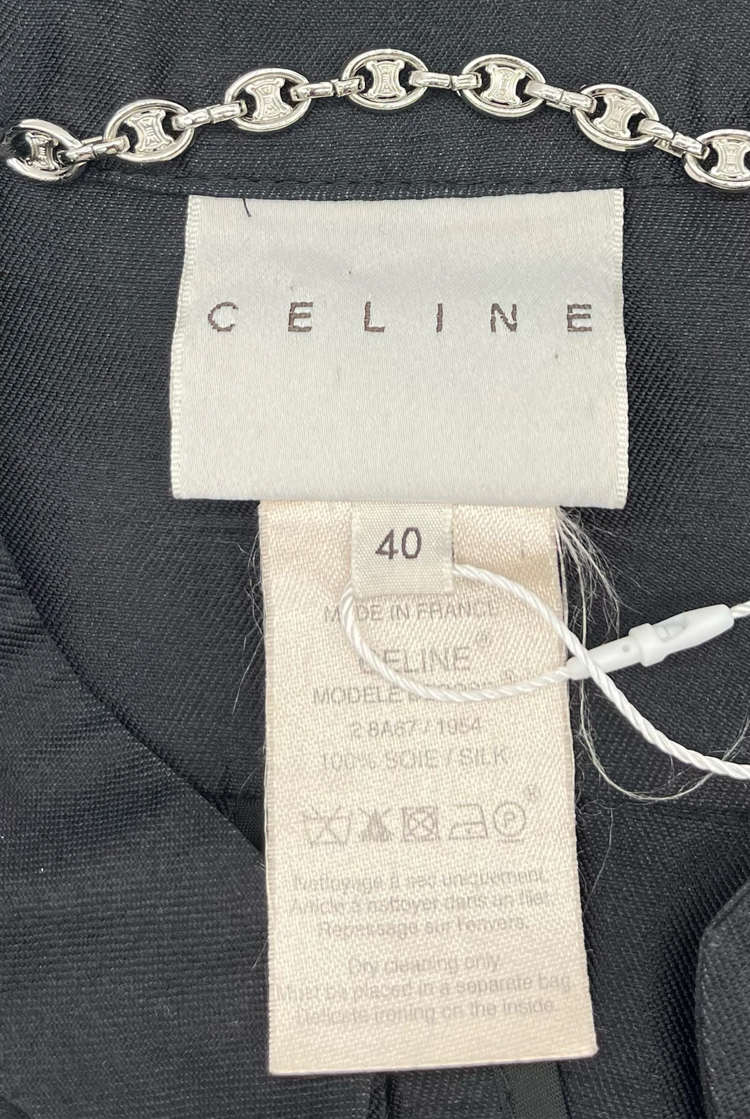 Abito giacca Celine vintage ALTRD nero manica 3 4 con spalline tg 40