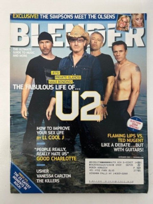 BLENDER magazine U2 Bono, Edge, LL Cool J, Olsens, Simpsons - November 2004 #31