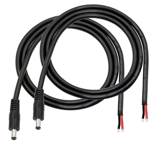 50 x Enchufe de alimentación macho DC PIGTAIL 5,5 x 2,1 mm con plomo mosca para CCTV 40 cm - Imagen 3 de 5