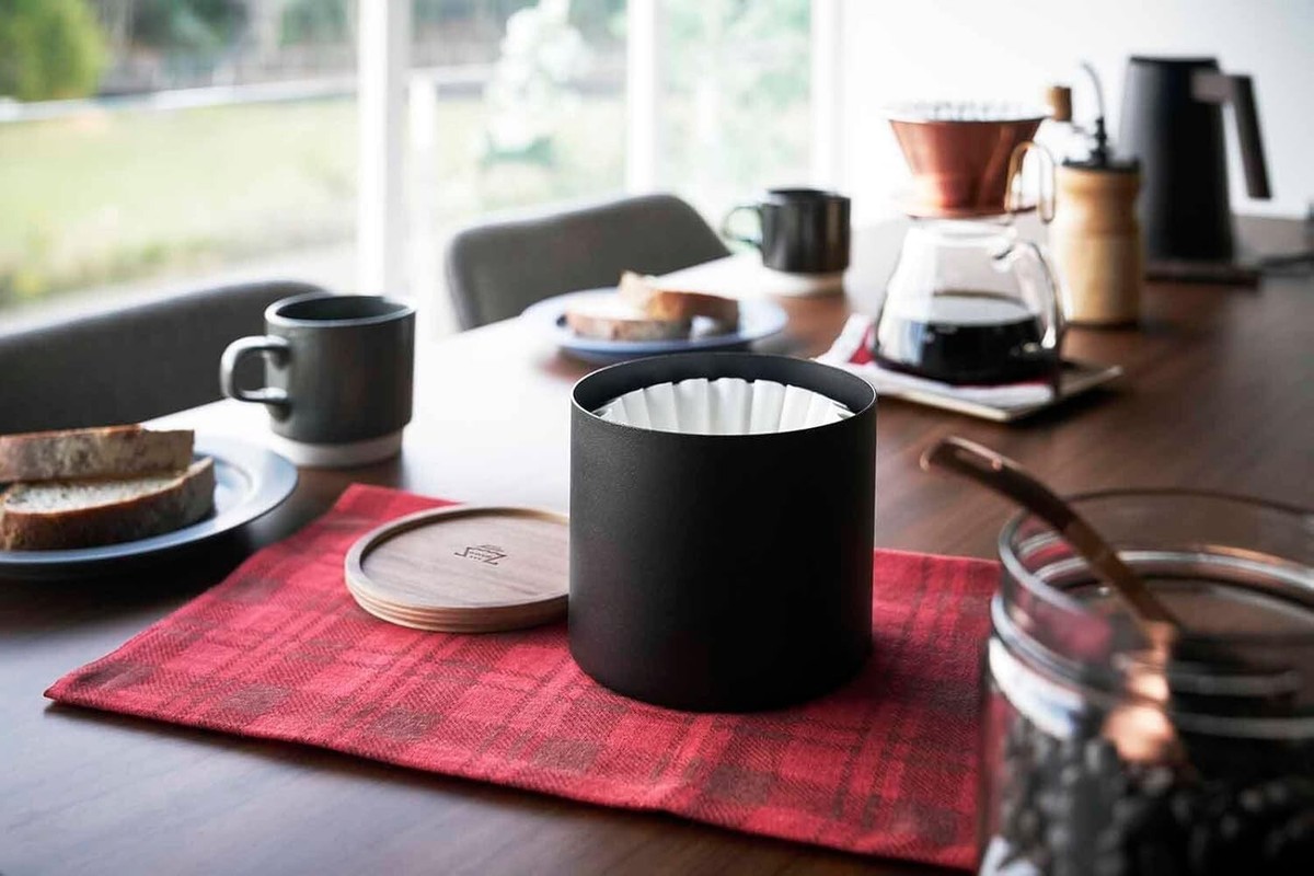 バーベキュー・調理用品 BARREL KNOT Wave Filter Case 155 Kalita Wave Filter Case with Wooden Lid, Dust and Odor